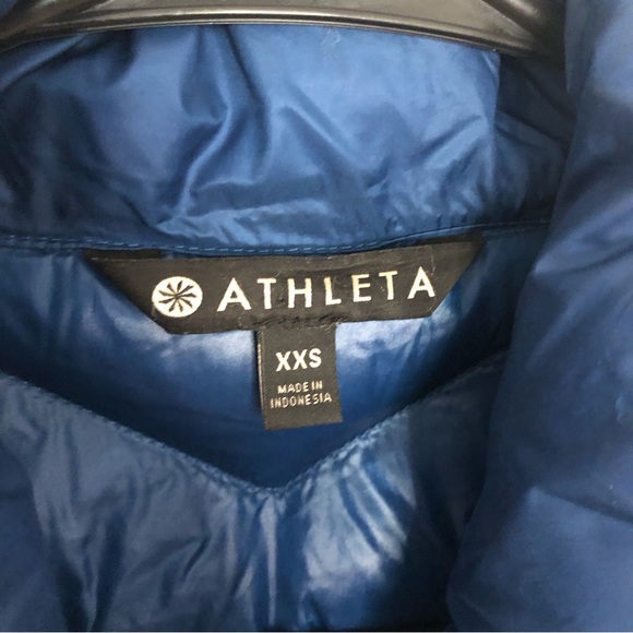 Athleta EUC Banner Peak Down Coat in peacock blue puffer jacket Fitted Sz XXS - Picture 8 of 16